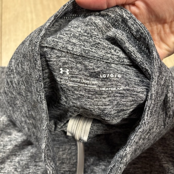 Under Armour Gray Long Sleeve Stretch Heatgear Full Zip Mock Neck Sweater Large - Picture 4 of 7